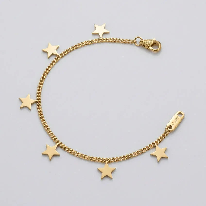 Gold Star Charm Anklet