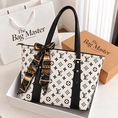 Designer Printed Tote Bag with Silk Scarf