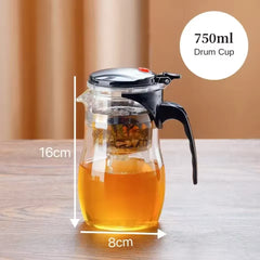 Effortless Tea Infuser Glass Teapot with One-Click Separation Elegant For Serve - 750ml