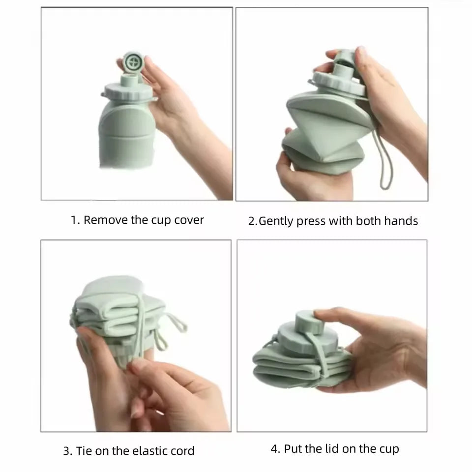 Silicone Folding Portable Reusable Bottle - 600ml