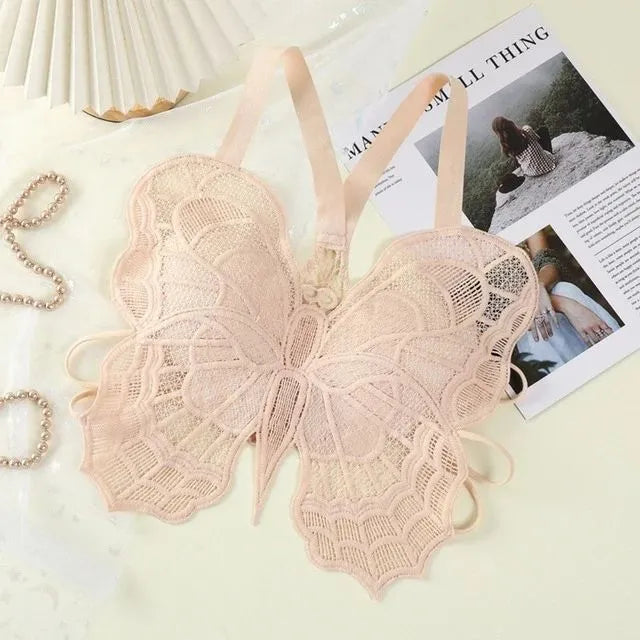 Butterfly Lace Corset Sleeveless Crop Top