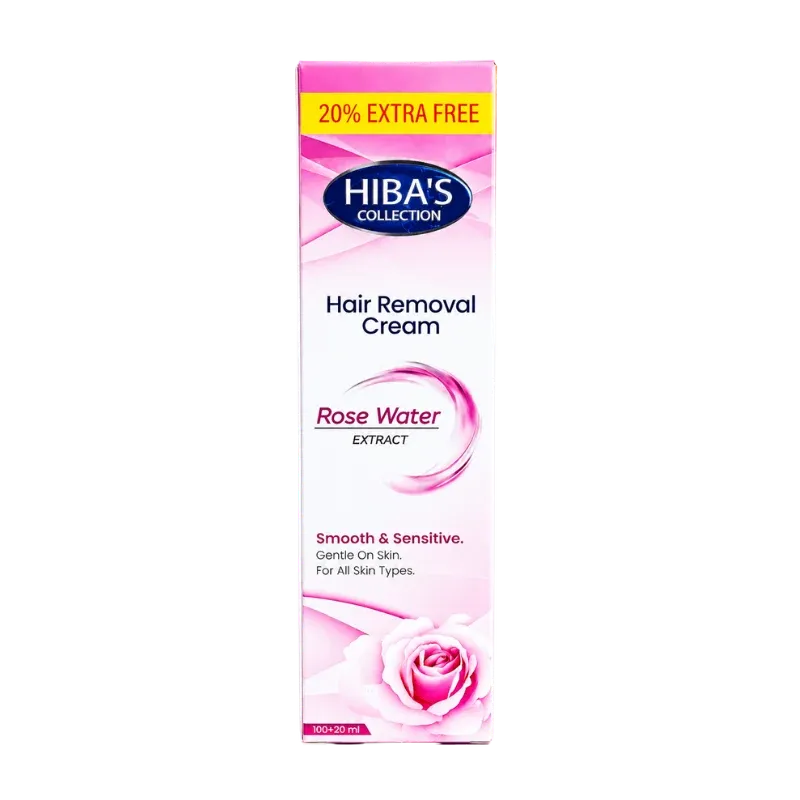 Hiba's Collection Rose Water Extract Hair Removal Cream - 120ml