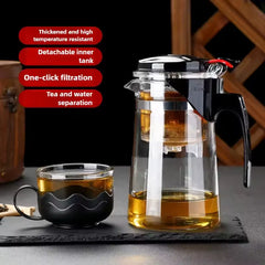 Effortless Tea Infuser Glass Teapot with One-Click Separation Elegant For Serve - 750ml