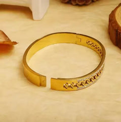 Gold Zipper Crystal Edge Bracelet