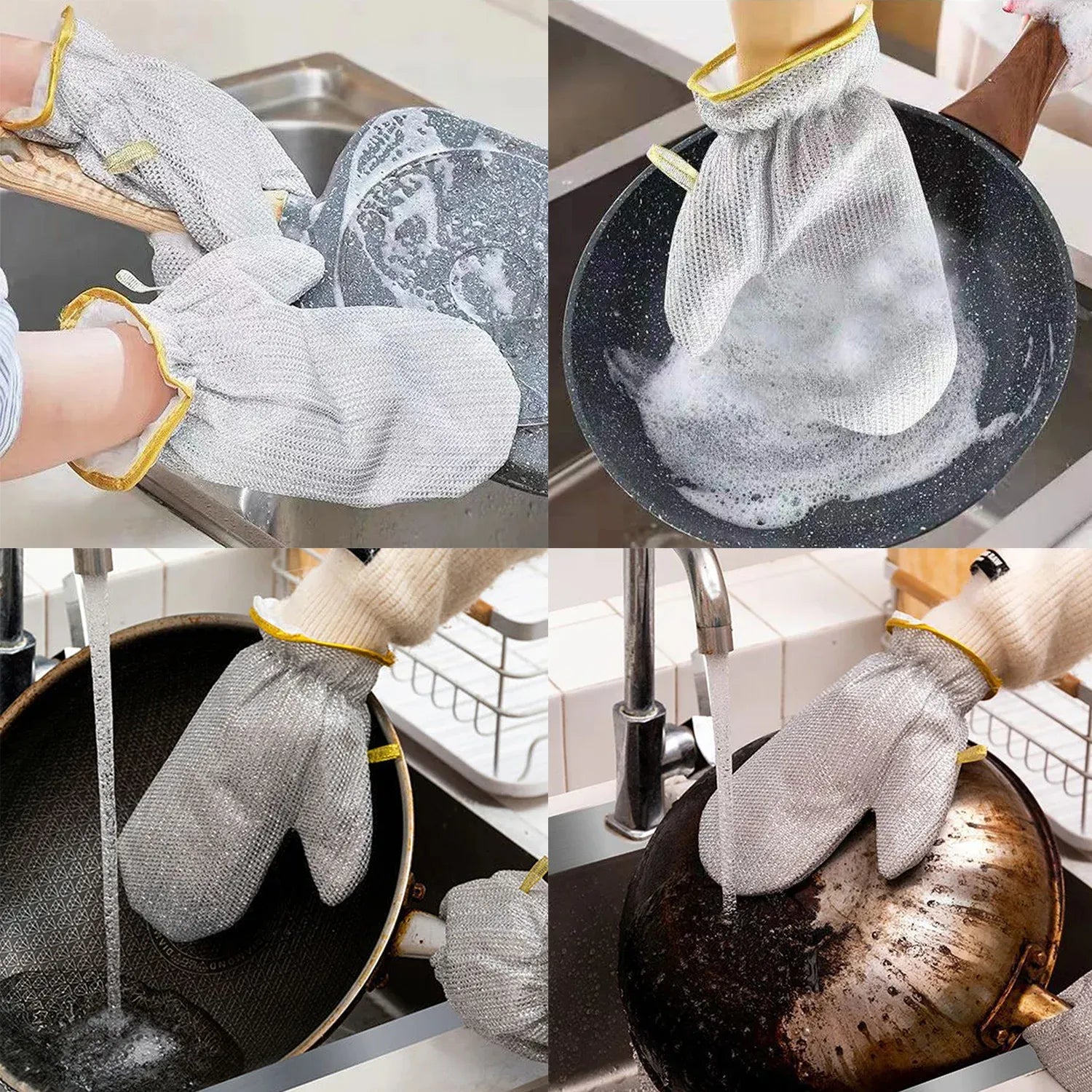 Gloves Wet/Dry Multi Dishwashing Rag Cleaning Multi Purpose Wire Steel Kitchen Rag