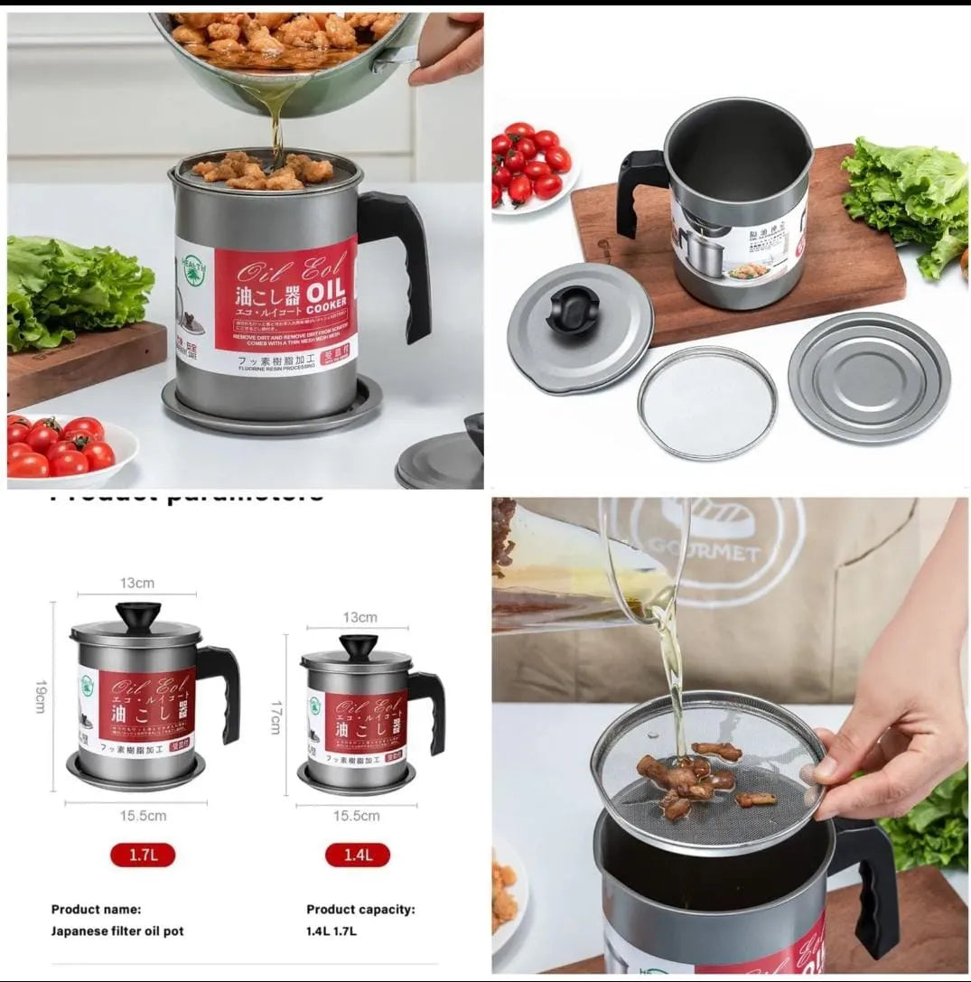 Stainless Steel Oil Filter Pot - 1.4L