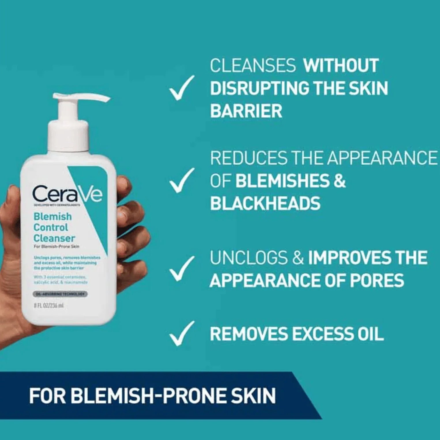 CeraVe Blemish Control Cleanser – 236ml – 100% Original