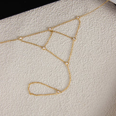Gold Crystal Dainty Hand Harness Bracelet