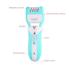 Kemei KM-6198B 3-in-1 rechargeable Electric Epilator