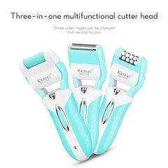 Kemei KM-6198B 3-in-1 rechargeable Electric Epilator