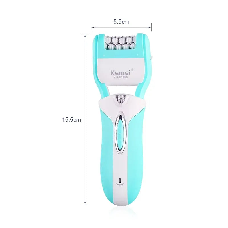 Kemei KM-6198B 3-in-1 rechargeable Electric Epilator