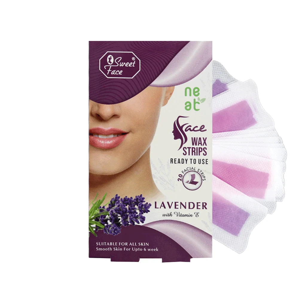 Sweet Face Lavender Face Wax Strips- 20 Strips
