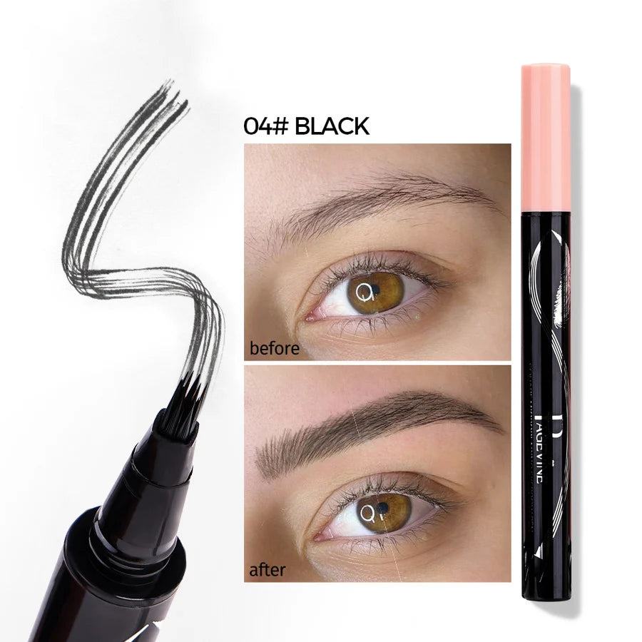 Precision Liquid Eyebrow Pen – 4-Sided Angle Tip & Waterproof Formula