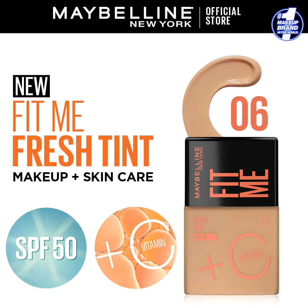 Original Maybelline - Fit Me Fresh Tint Spf 50 + Vitamin C Foundation