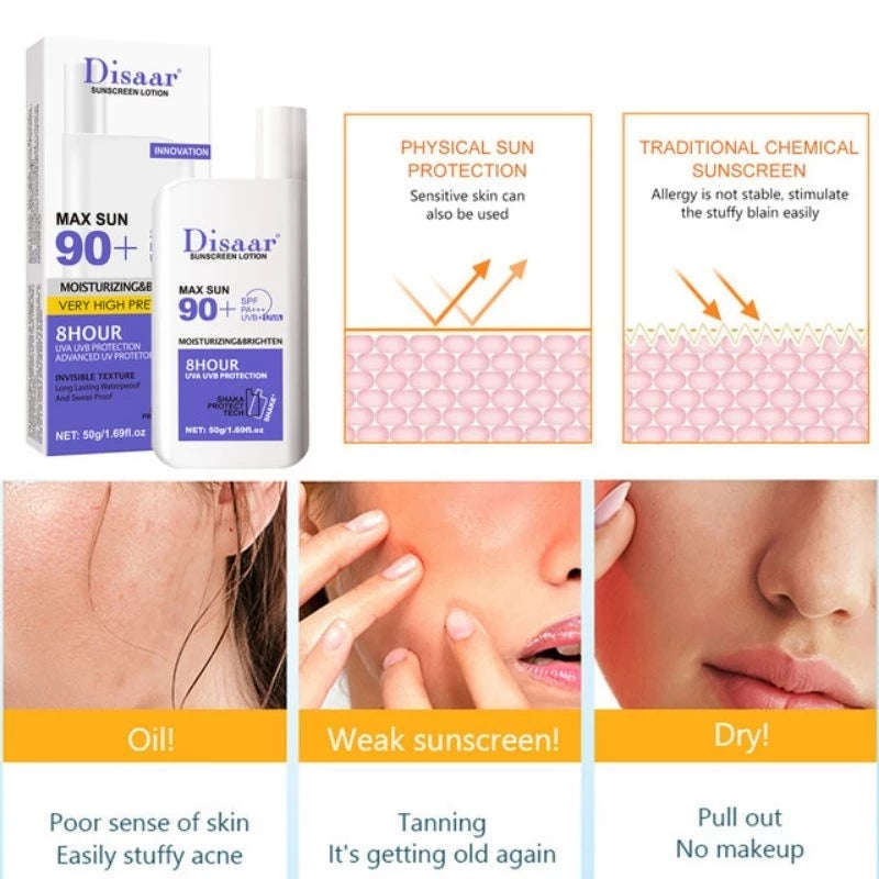 Disaar Whitening Sunblock SPF 90 – Skin Protective Sunscreen Lotion - 50g