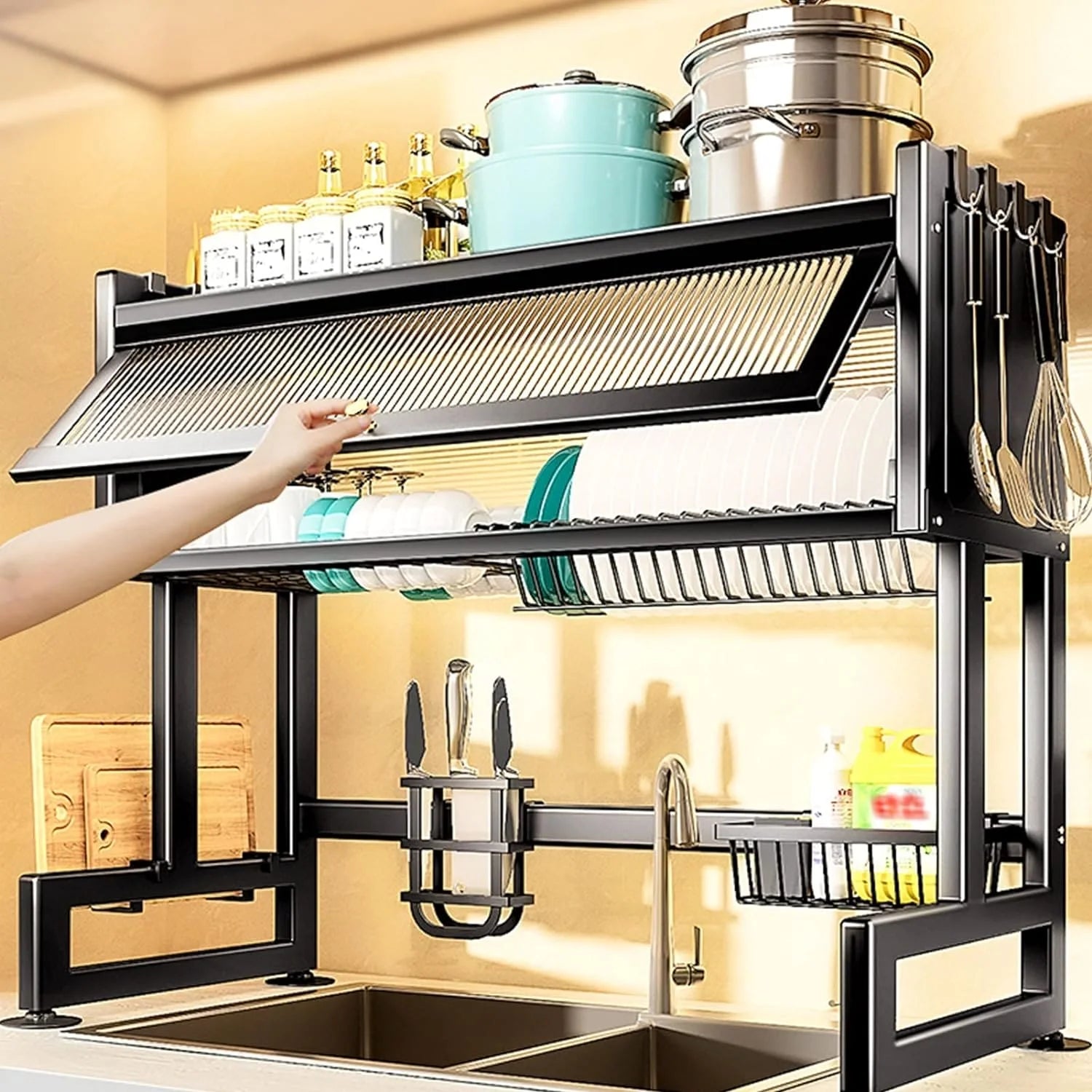 Multifunctional Flip Kitchen Dish Rack