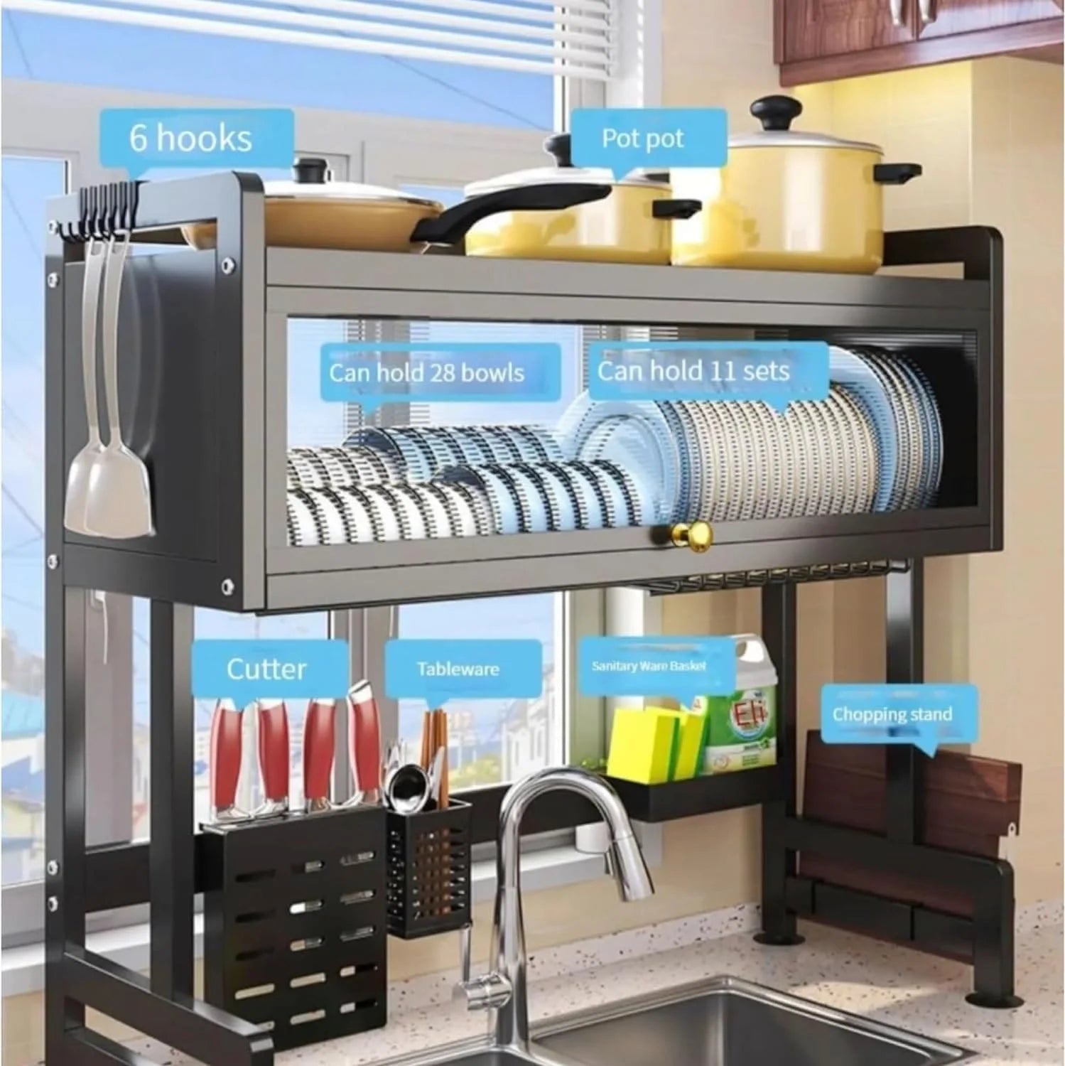 Multifunctional Flip Kitchen Dish Rack