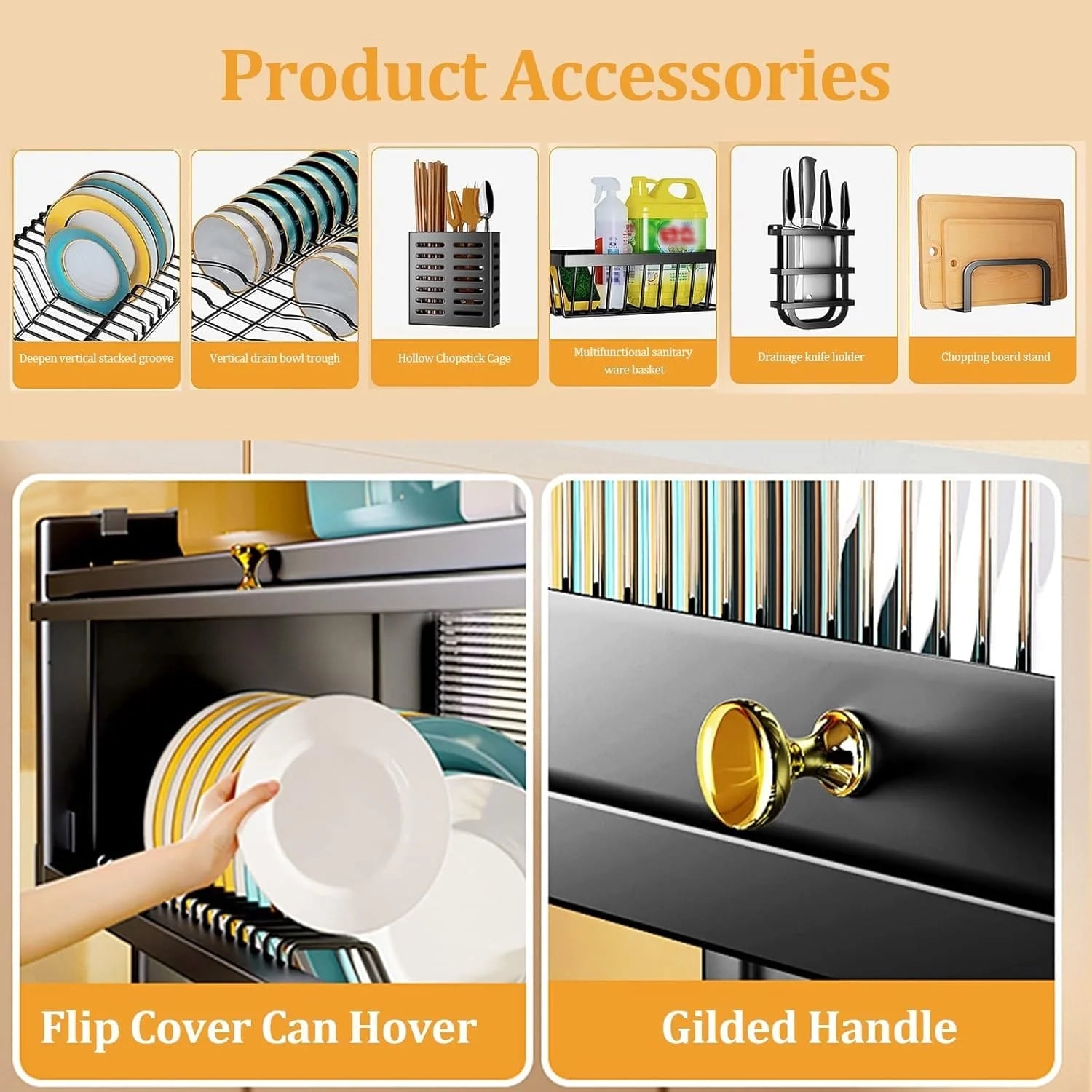 Multifunctional Flip Kitchen Dish Rack