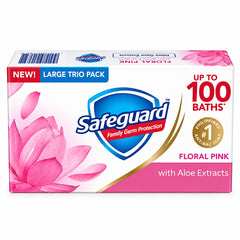 Safeguard Floral Pink with Aloe Extracts Soap - 3 X 115g