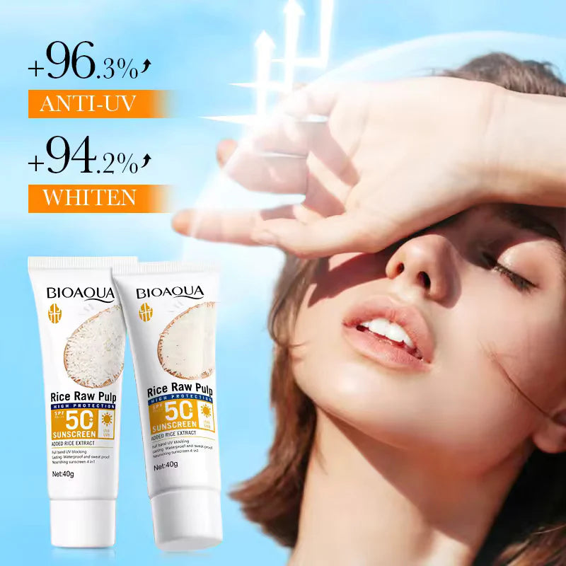 Bioaqua Rice Raw Pulp SPF 50 Sunscreen – 40g