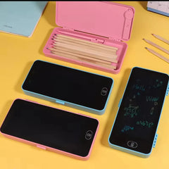 2 in 1 Writing Tablet With Mobile Shaped Pencil Box