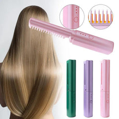 Mini 2 in 1 Professional Wireless Rechargeable Hair Straightener Curler Comb