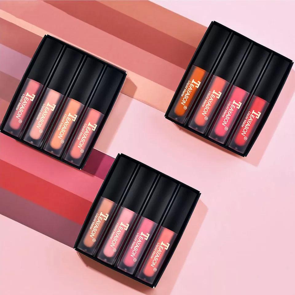 4pcs/set Teayason Waterproof Matte Liquid Lipstick