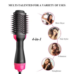 One Step Hot Air Brush - Dryer + Straightener