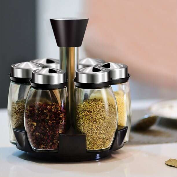 Rotatable Spice Bottle Rack