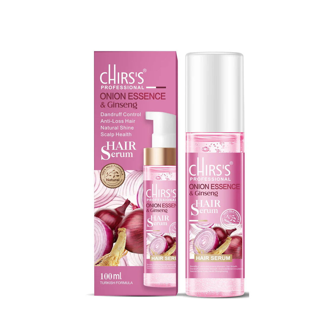 Chirs's Onion Shampoo + Hair Serum Pack Of 2 Bundle