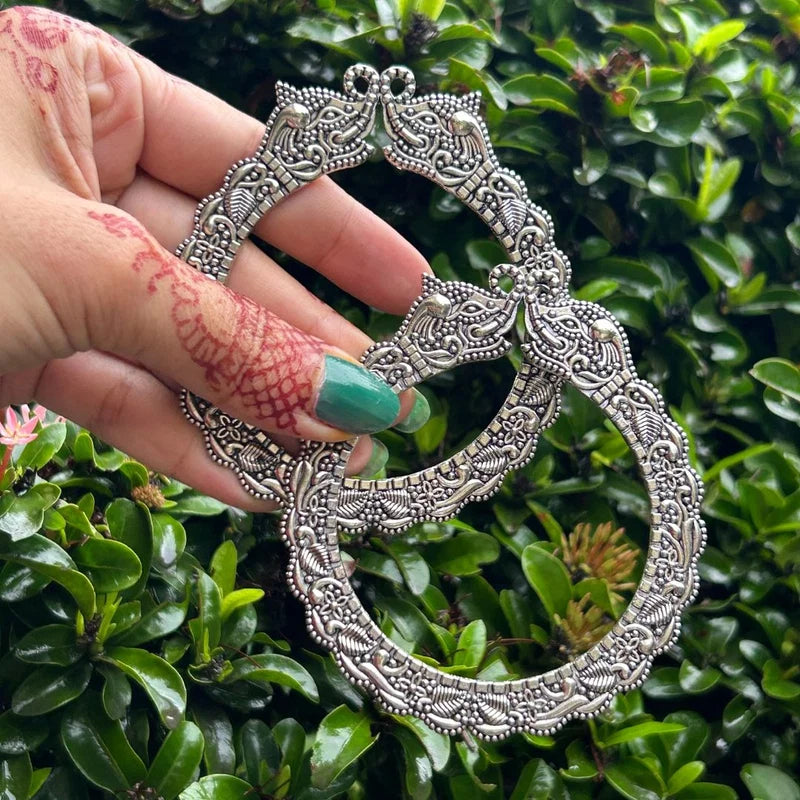 Rigel Elephant Oxidised Bangles - Each Set