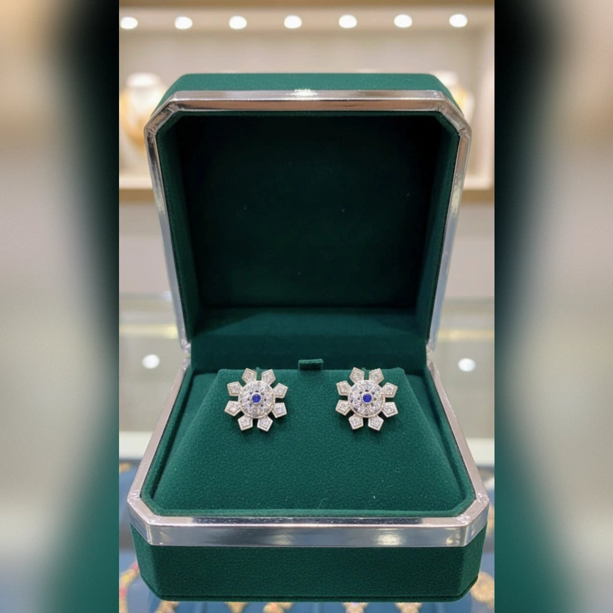 Zircon Tops & Studs – Elegant Silver Zircon Earrings for Women