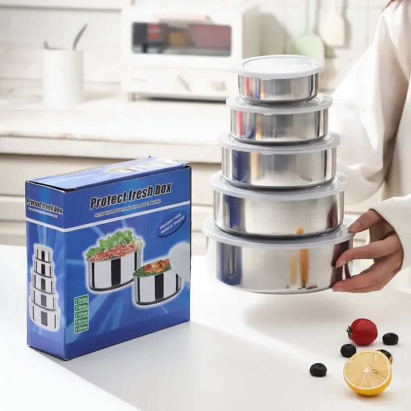 5-Piece Stainless Steel Storage Container Set