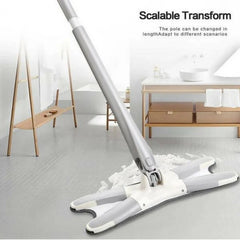 X-Type Microfiber Flat Mop with Twist Mechanism