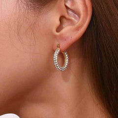 Stainless Steel Round Thick Hoop Earring