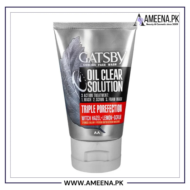 Gatsby Oil Clear Solution Triple Protection Face Wash, Oil Control -  100g