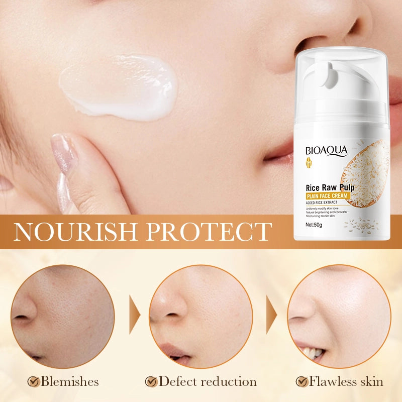Bioaqua Rice Raw Pulp Face Cream - 50g
